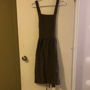 Elegant Brown Linen Wrap Apron